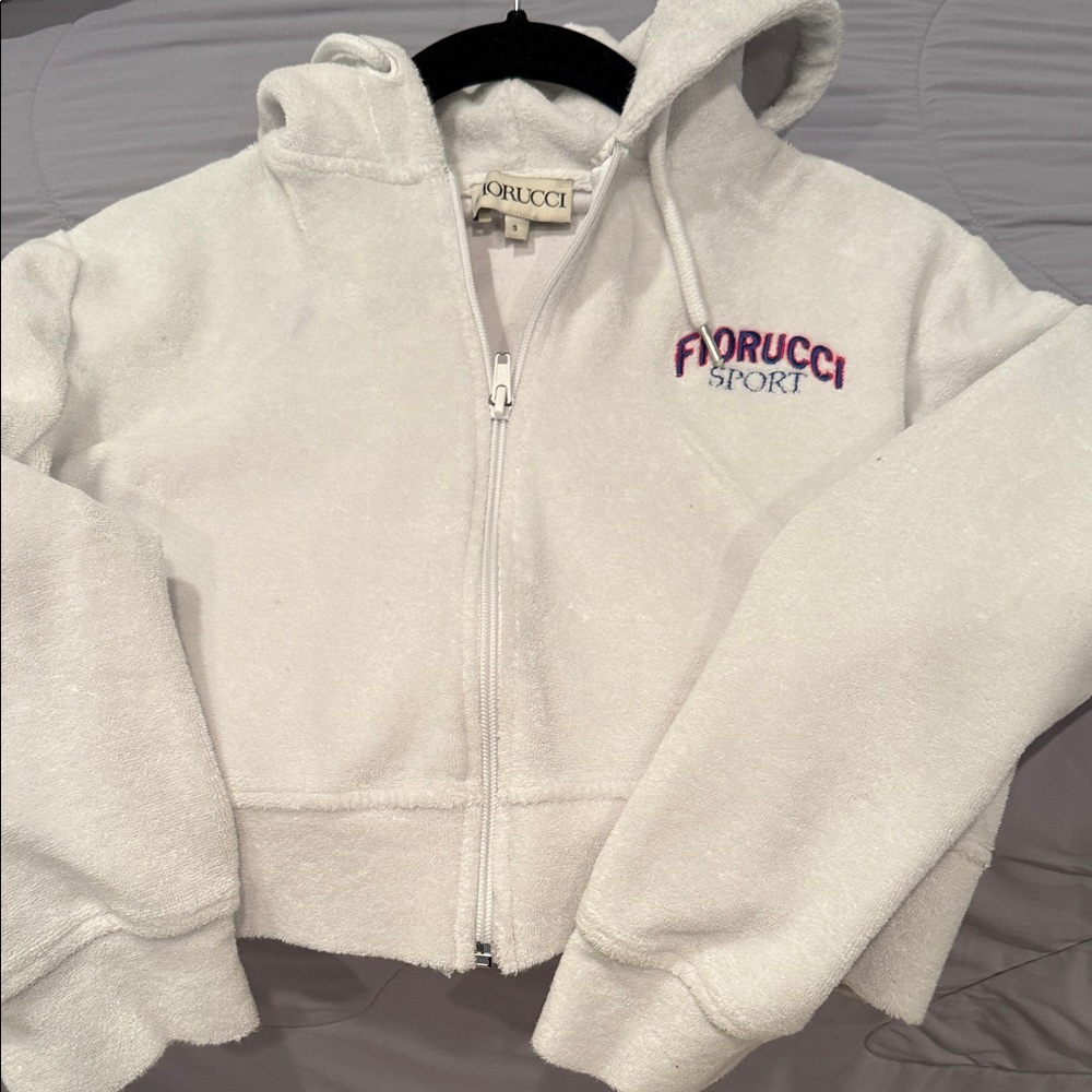 Fiorucci White Hoodie with Purple Embroidery